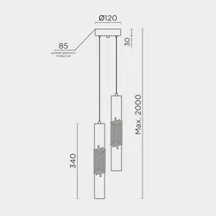 Подвесной светильник  ML.88987.2 GD Modelux