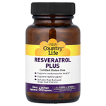Country Life, Resveratrol Plus, ресвератрол, 60 веганских капсул