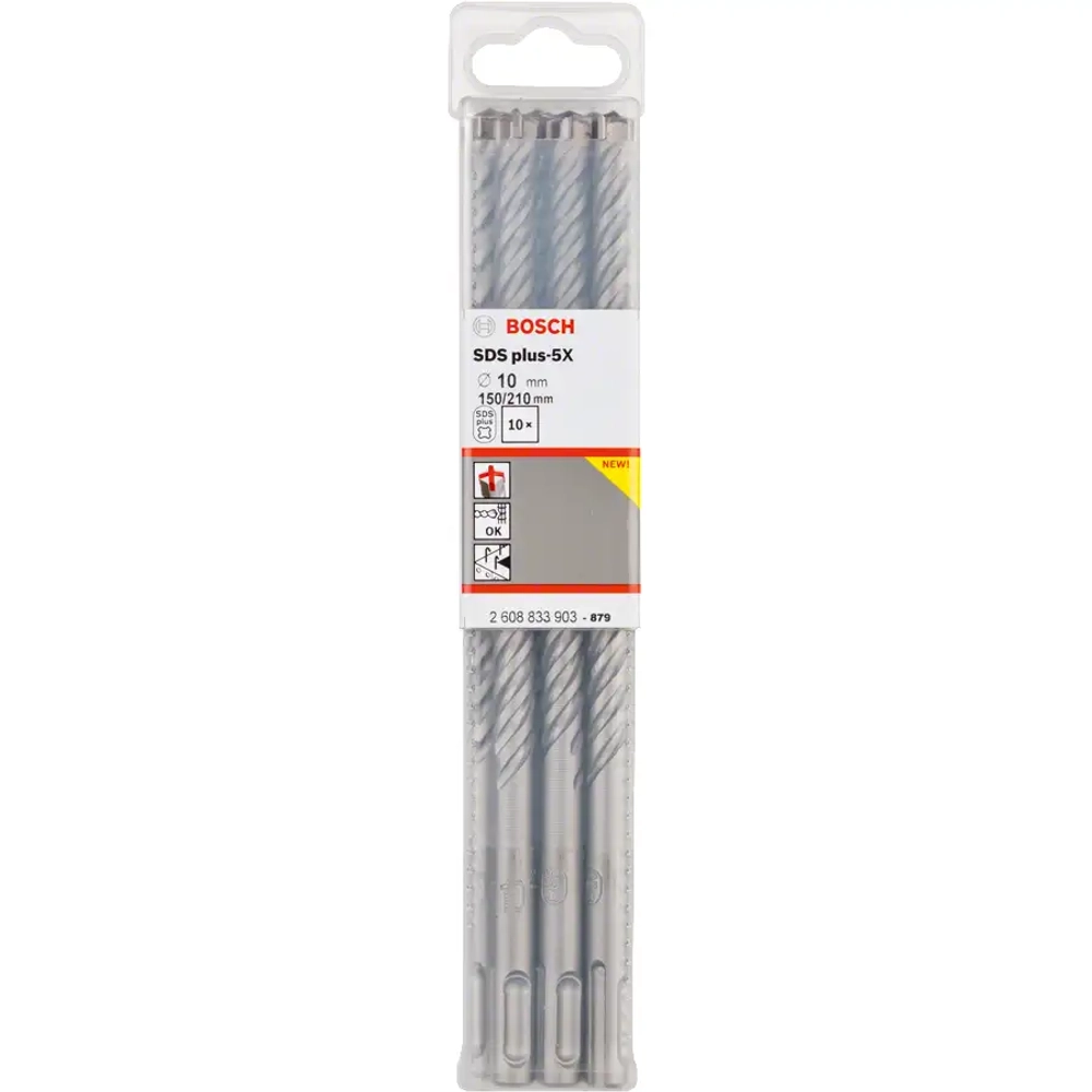 Бур по бетону SDS-plus-5X 10x150x210 мм, 10 шт. BOSCH 2608833903