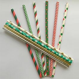 Трубочки бумажные Праздничные ассорти 10шт