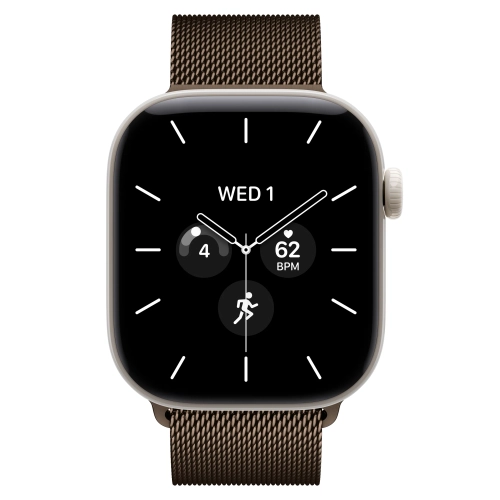 Умные часы Apple Watch Series 12 GPS + Cellular, 42mm, Pearl White Ceramic Case with Dark Bronze Milanese Loop