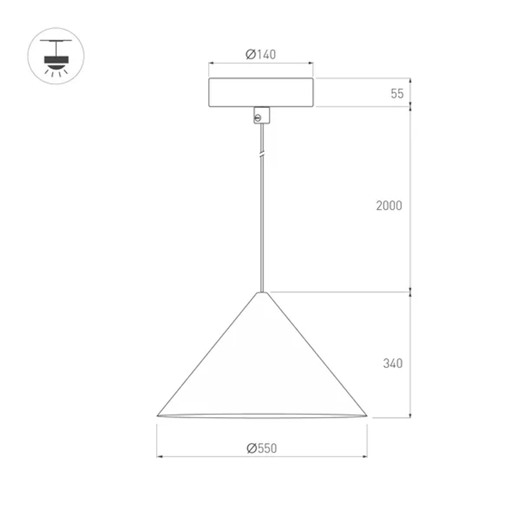Светильник SP-MAKOTO-R550-14W Warm3000 (BK, 36 deg, 230V, TRIAC) (Arlight, IP20 Металл, 3 года) 054161