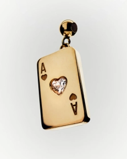 Подвеска-шарм Ace Of Hearts серебро 925 пробы покрытое золотом