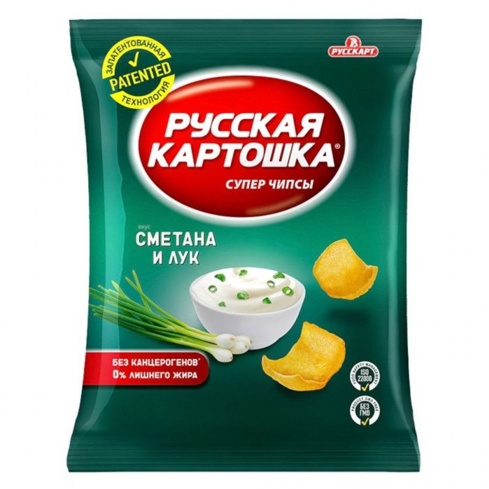 Чипсы русская картошка 20гр сметана и лук