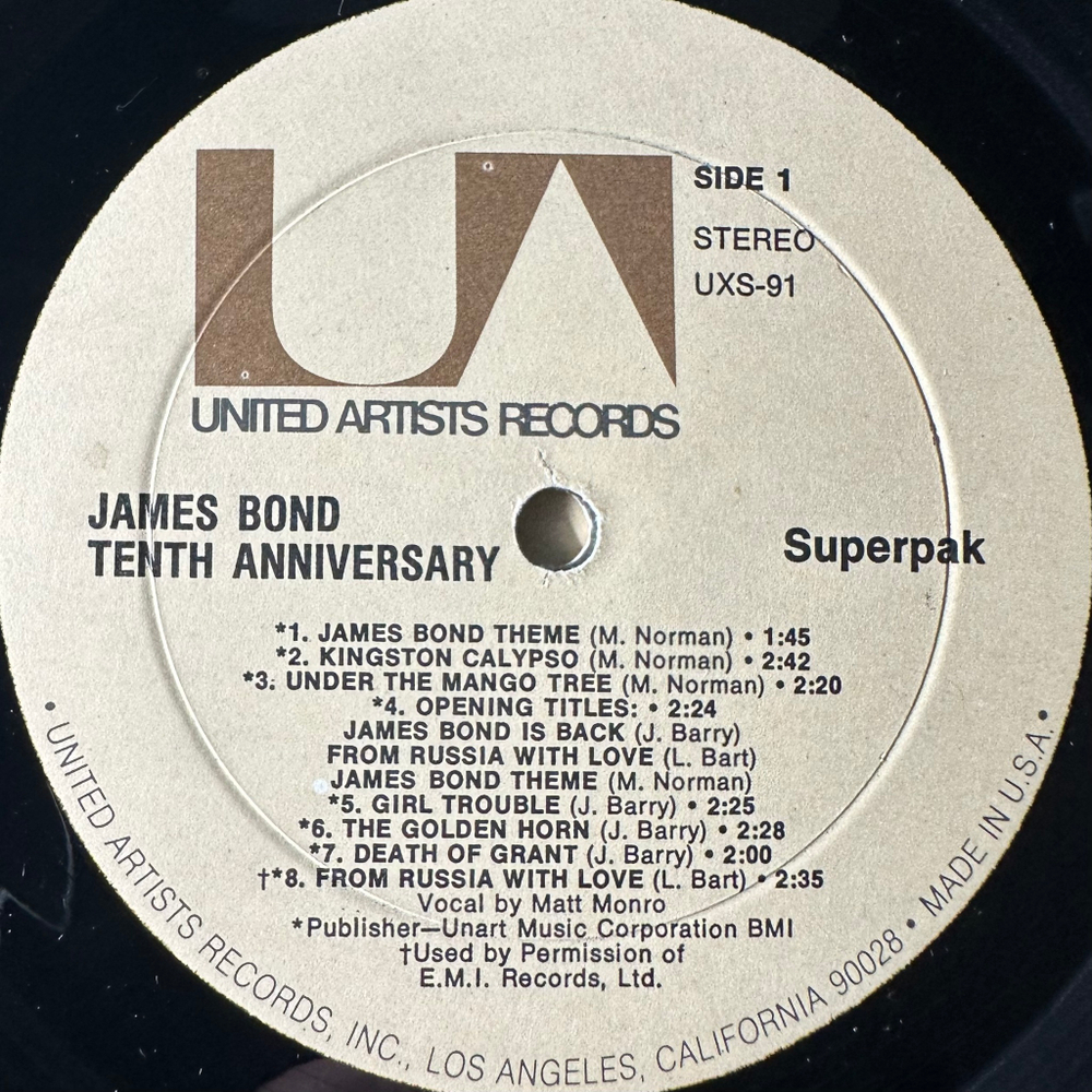 John Barry ‎– James Bond 10th Anniversary 2LP (США 1972г.)