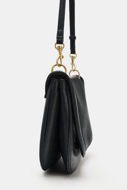ZARA МЯГКАЯ СУМКА ЧЕРЕЗ ПЛЕЧО, ЧЕРНЫЙ
