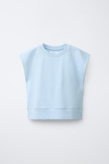ZARA ОДНОТОННАЯ ФУТБОЛКА HEAVY WEIGHT, НЕБЕСНО-ГОЛУБОЙ