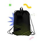 Мешок для обуви 1 отделение Berlingo "Black and green geometry", 360*470мм, карман на молнии