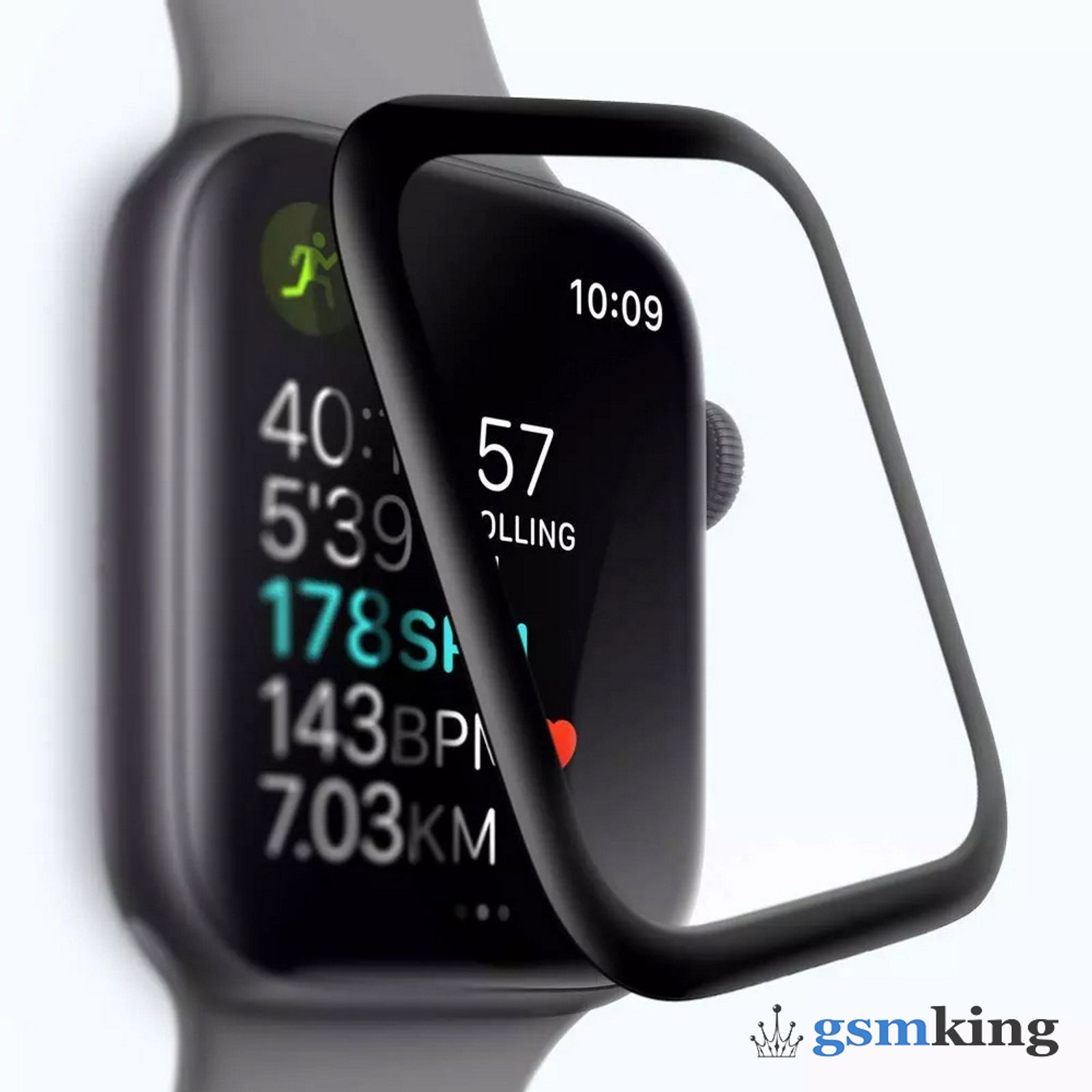 Tempered Glass 3D Full Cover for Watch 7 45mm Black