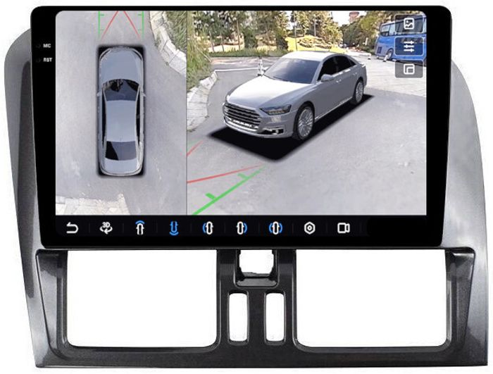Магнитола для Volvo XC60 2008-2013 - FarCar BX9-360-9558A монитор 9.5" 2K QLED на Android 13, Быстрая, CarPlay, 4G SIM-слот, 4 камеры в комплекте