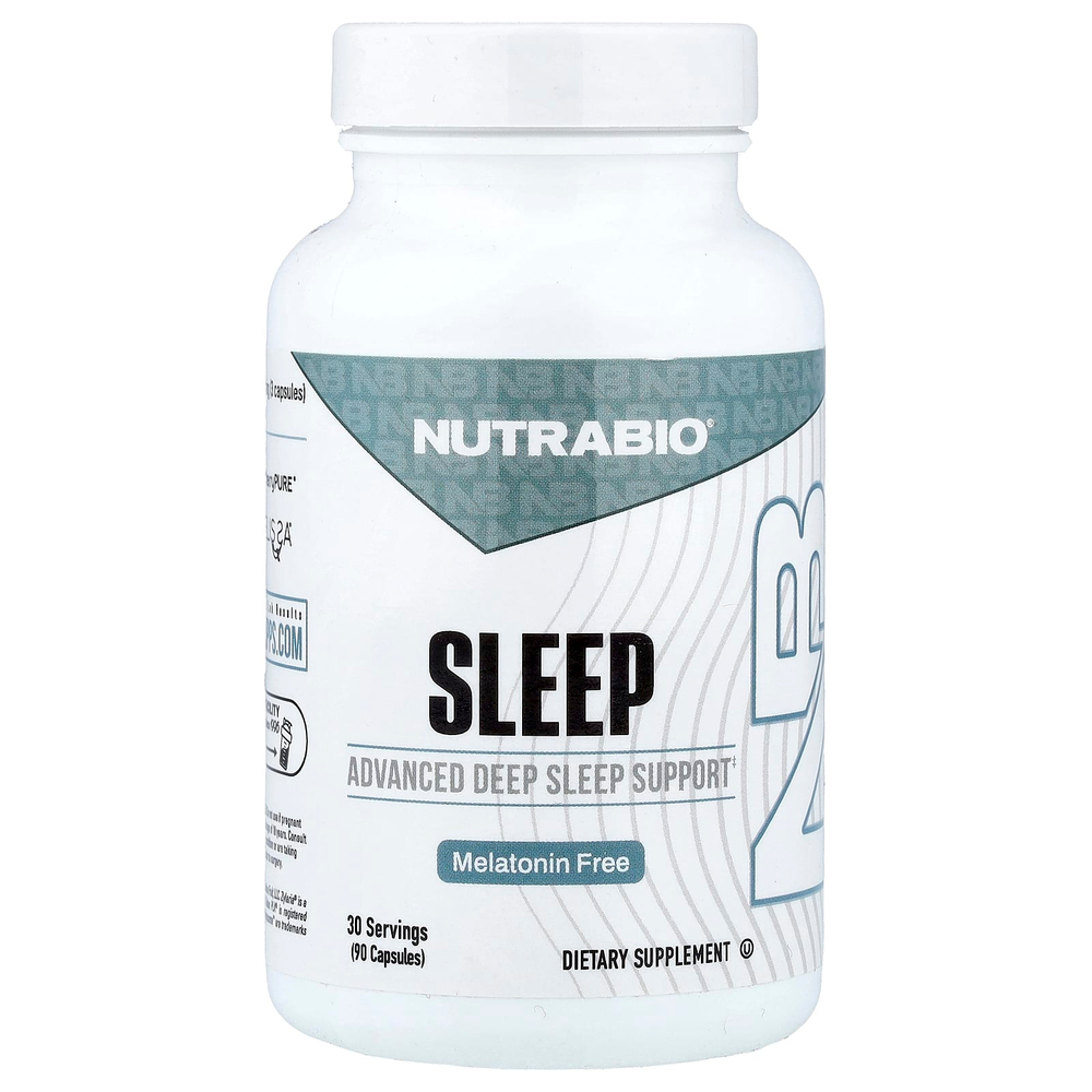NutraBio, сон, без мелатонина, 90 капсул