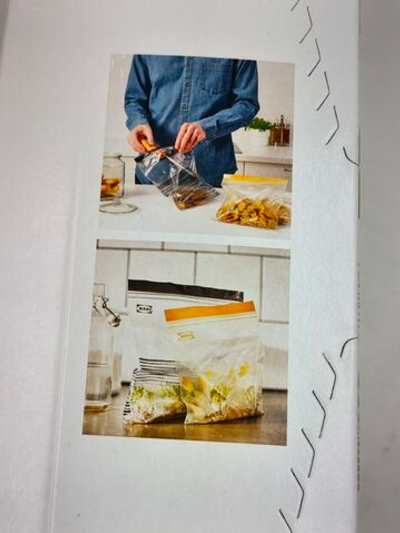 IKEA Зип-пакеты ISTAD для пищевых продуктов прозрачные с черной/желтой полосой, 2.5 л и 1,2 л , 50 шт. (Тайланд)