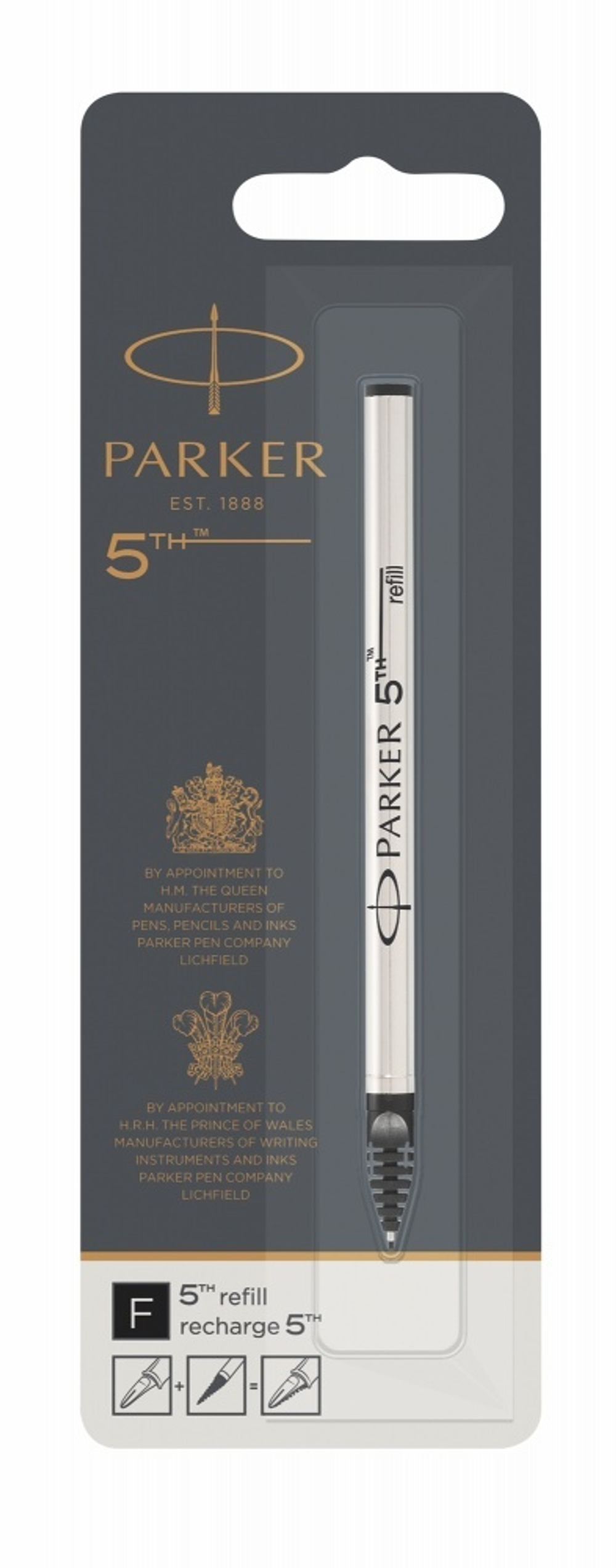 Стержень для ручки Parker 5th INGENUITY чёрный, F в блистере.