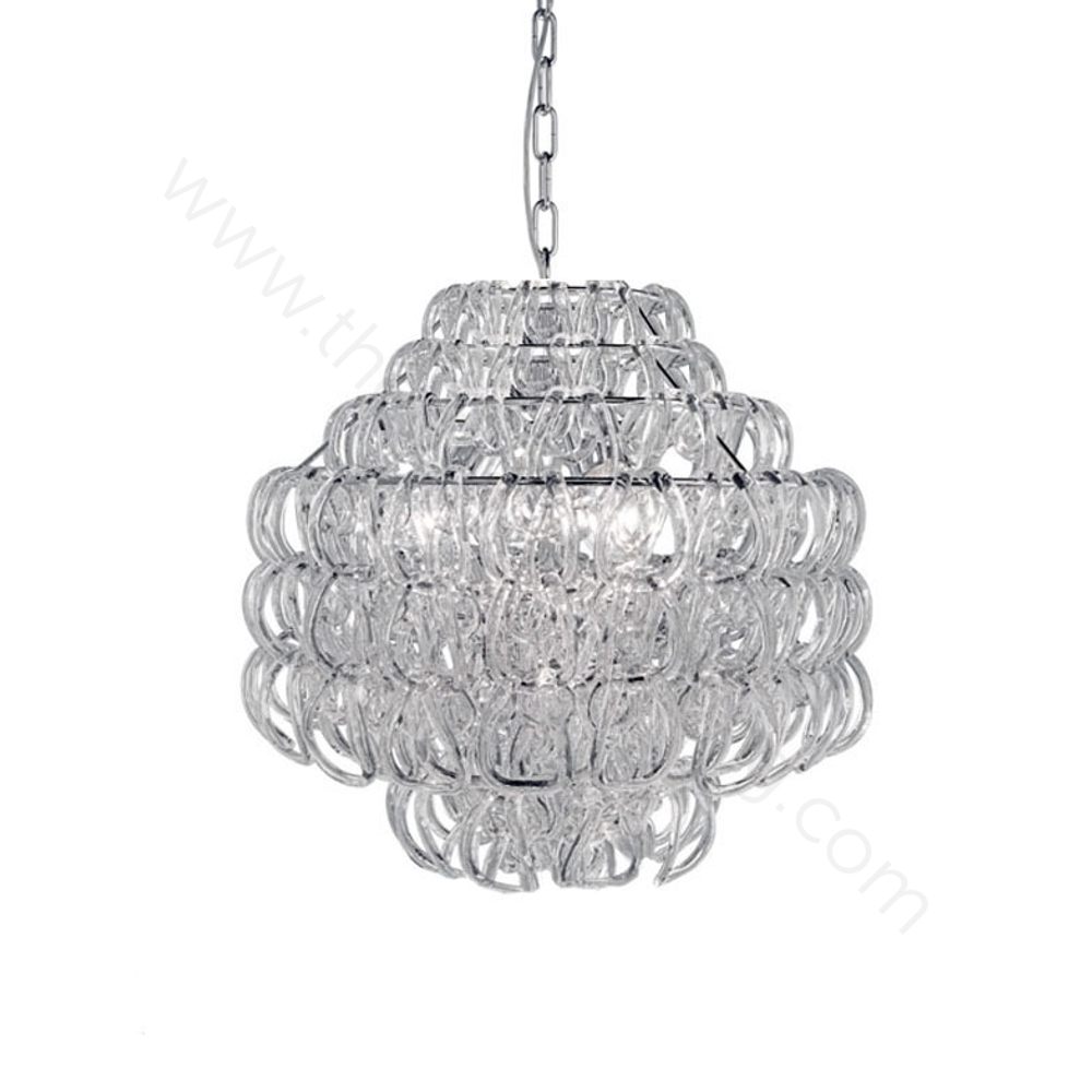 Pendant design lamp Giogali SP 3E by Vistosi (Clear)