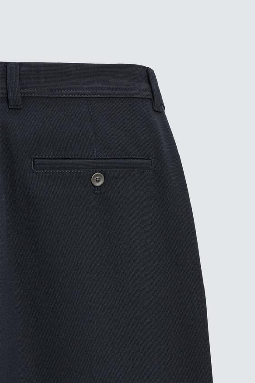 ZARA БРЮКИ ЧИНОС ИЗ КОМФОРТНОЙ РЕЛЬЕФНОЙ ТКАНИ, МОРСКОЙ ТЕМНО-СИНИЙ