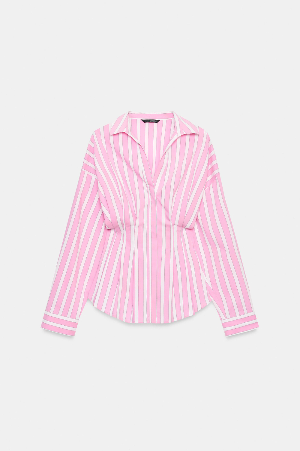 РУБАШКА В ПОЛОСКУ СО СКЛАДКАМИ — ZARA