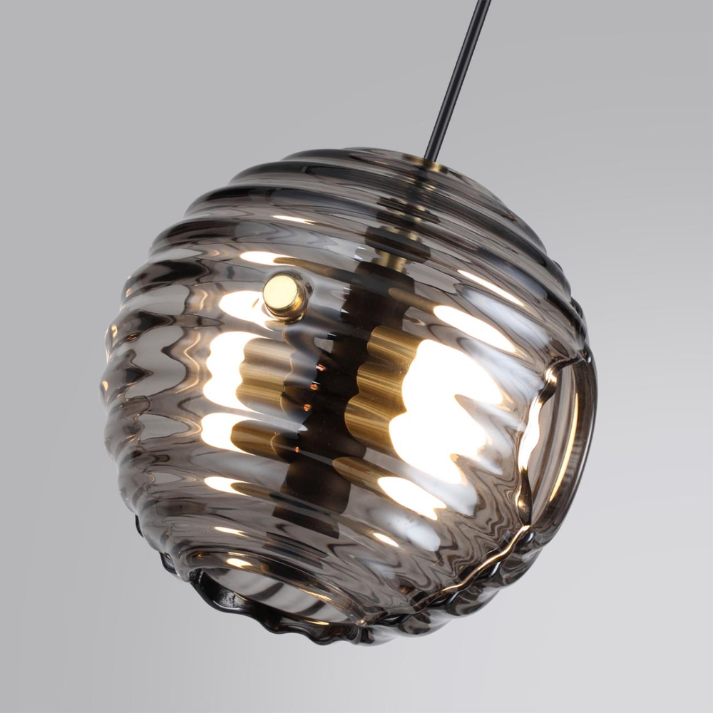 5041/12L L-VISION ODL24 531 черн./золото/дымчатый/металл/стеко Подвес LED 12W 4000К 1526Лм TRONI