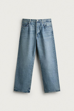 ZARA ДЖИНСЫ LOOSE FIT, ВЫЦВЕТШИЙ СИНИЙ