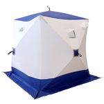 Палатка зимняя куб СЛЕДОПЫТ 1,8 х1,8 м, Oxford 240D PU 1000, S по полу 3,2  кв.м,цв. синий/белый