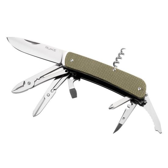 Складной нож multi-functional Ruike L41-G зеленый c клинком из стали Sandvik™ 12С27, рукоять G10