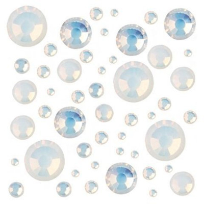 Стразы цветные микс в баночке "White Opal" (09)