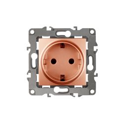 Розетка ЭРА Серия 12 12-2102-14 2P+E Schuko со шторками 16A-250В IP20 медь | Эра 12