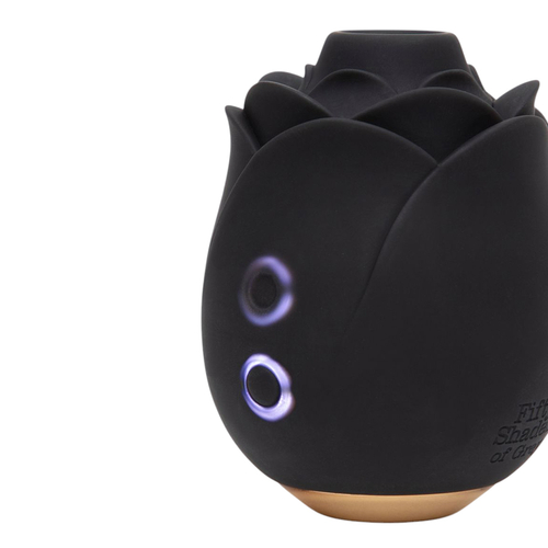 Бесконтактный клиторальный стимулятор в виде бутона розы Fifty Shades of Grey Black Rose Silicone Clitoral Suction Stimulator