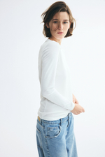 Топ в рубчик с длинными рукавами - H&M