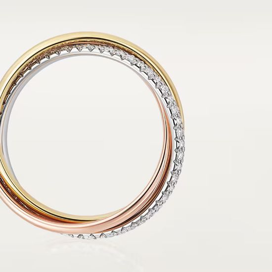 Кольцо Cartier Trinity, small model, half-paved