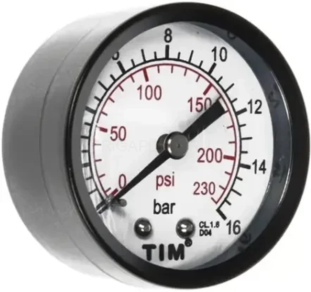 Манометр TIM 16 bar D50мм 1/4 Н