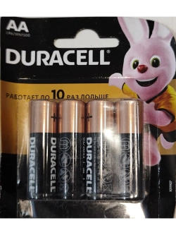 Батарейки щелочные Duracell АА Basic LR03 4 штуки