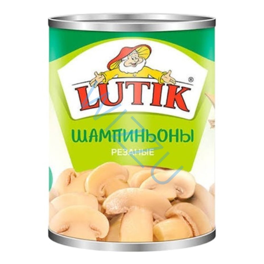 Шампиньоны резаные ж/б 850мл*12шт Lutik