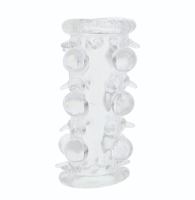 Прозрачная насадка на пенис с шипами и бугорками JELLY JOY LUST CLUSTER CLEAR (Цвет: прозрачный)