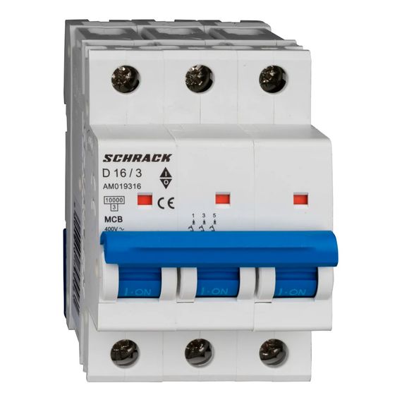 Автоматический выключатель Schrack Technik 3P D 16A 10kA Amparo AM019316--