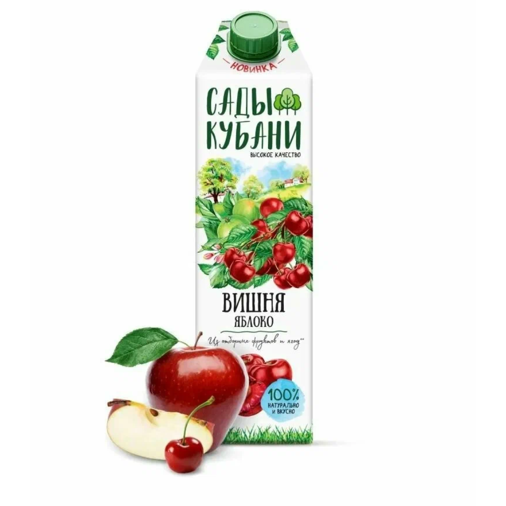 Натуральный сок Сады Кубани Яблоко-вишня 1 л