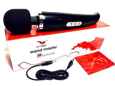 Черный перезаряжаемый вибромассажер для тела Wand Master 30 Speed (Цвет: черный)