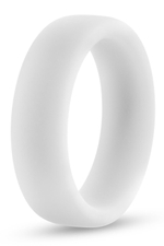 Белое люминесцентное эрекционное кольцо Silicone Glo Cock Ring (Цвет: белый)