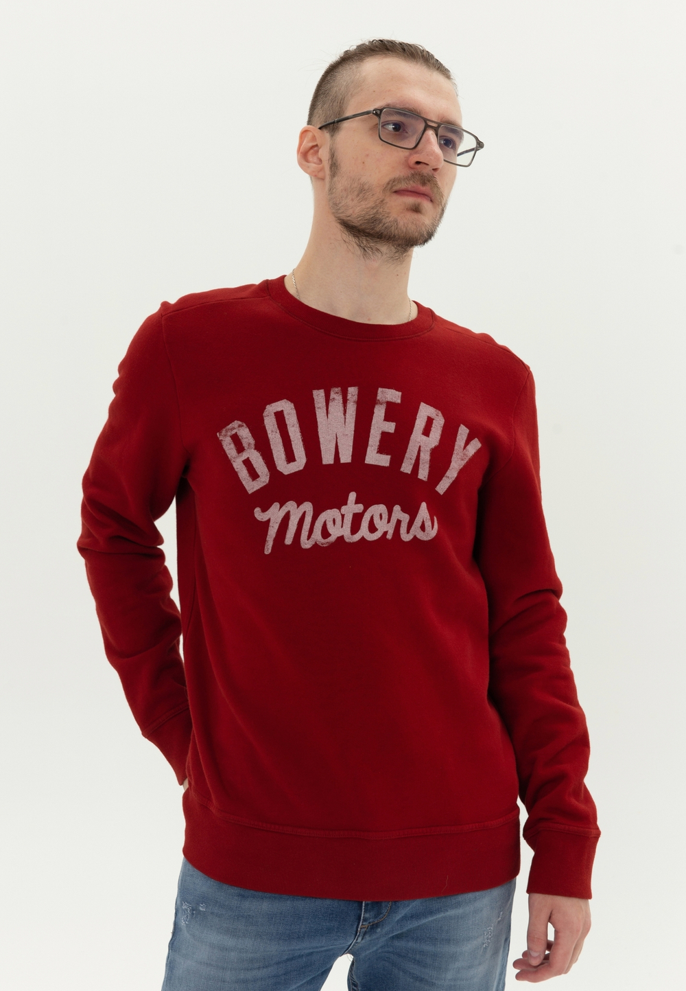 Свитшот Bowery NYC "Bowery Motors" Fleece Carmine
