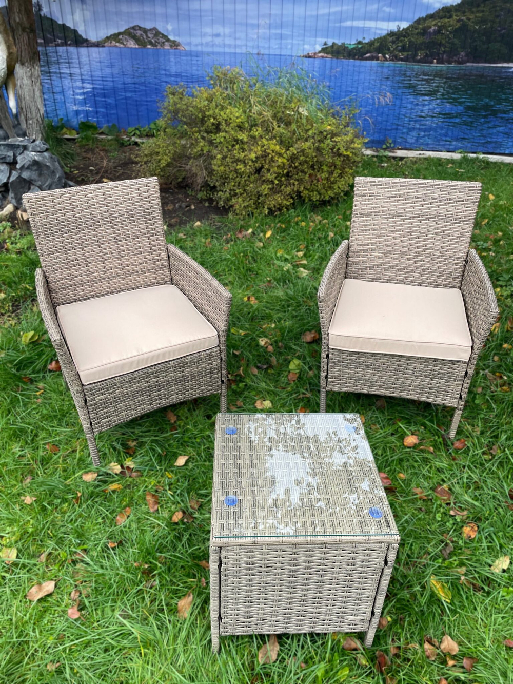 Комплект мебели из ротанга «VIRGINIYA BALCONY SET» Greige