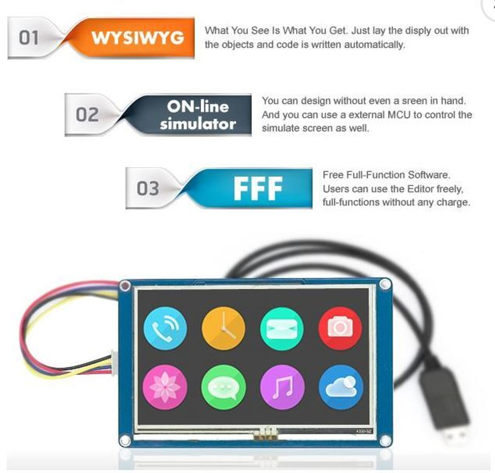 Дисплей Nextion NX4832K035 HMI TFT 3.5"