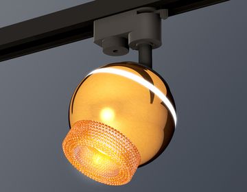 Комплект трекового однофазного светильника с подсветкой 1* MR16 GU5.3 LED 3W 4200K XT1105002 PYG/SBK/CF золото жёлтое полированное/чёрный песок/кофе (A2521, C1105, N7195) Ambrella