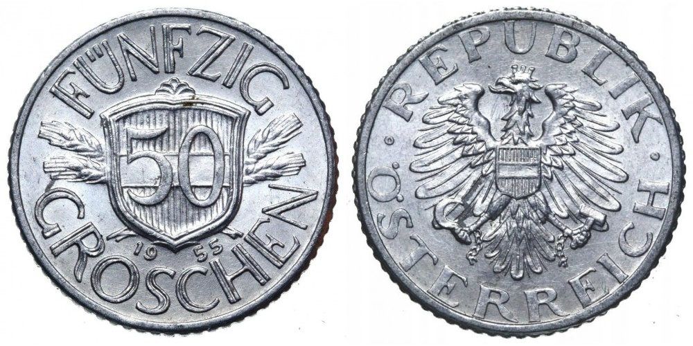 Австрия 50 грошей, 1946-1955 XF