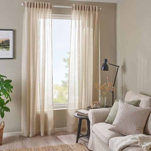 Комплект штор IKEA HALLEBRACKA (ХАЛЛЕБРАКА), Бежевый, 145x250 см, 2 шт