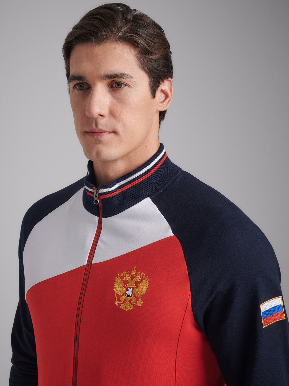 Спортивный костюм мужской RUSSIA 11M-RR-1309A красно-синий