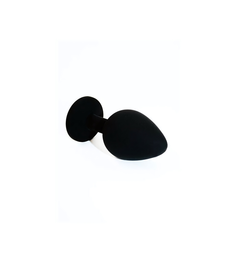 Средняя черная пробка с зелёным кристаллом ONJOY Silicone Collection (Цвет: черный с зеоеным)