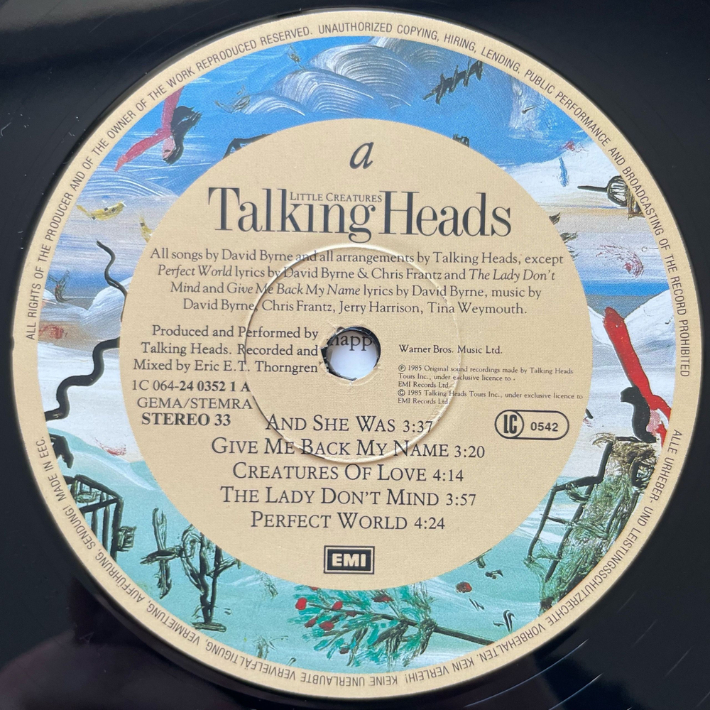 Винтажная виниловая пластинка LP Talking Heads Little Creatures (Нидерланды 1985)