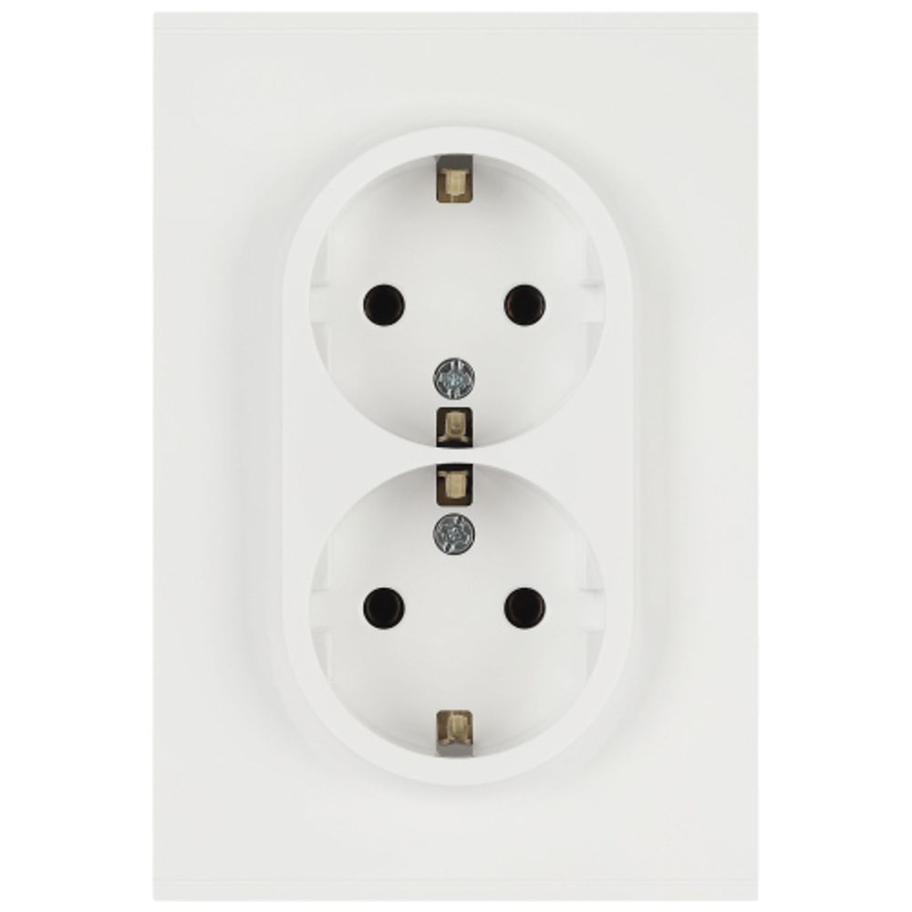 Розетка ЭРА Arktik 16-2104-08 двойная с заземлением 2X2P+E Schuko 16А-250В белый матовый | Эра Arktik