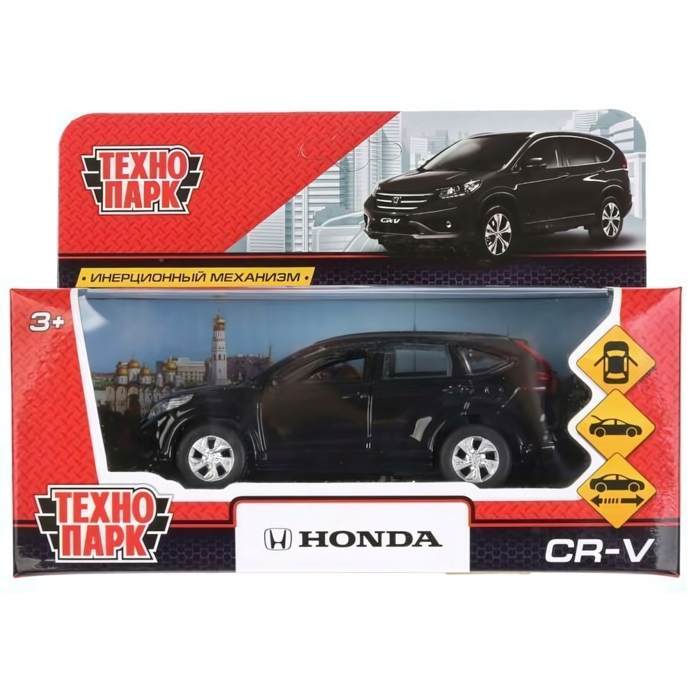 Модель ин. мет. "Honda CR-V" 12см, открыв. двери, черный в коробка CR-V-BK (Технопарк)