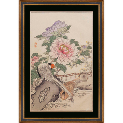 Постер BAIREI:CRANE & PEONYПостер 55х80 G&C Бежевый / Коричневый