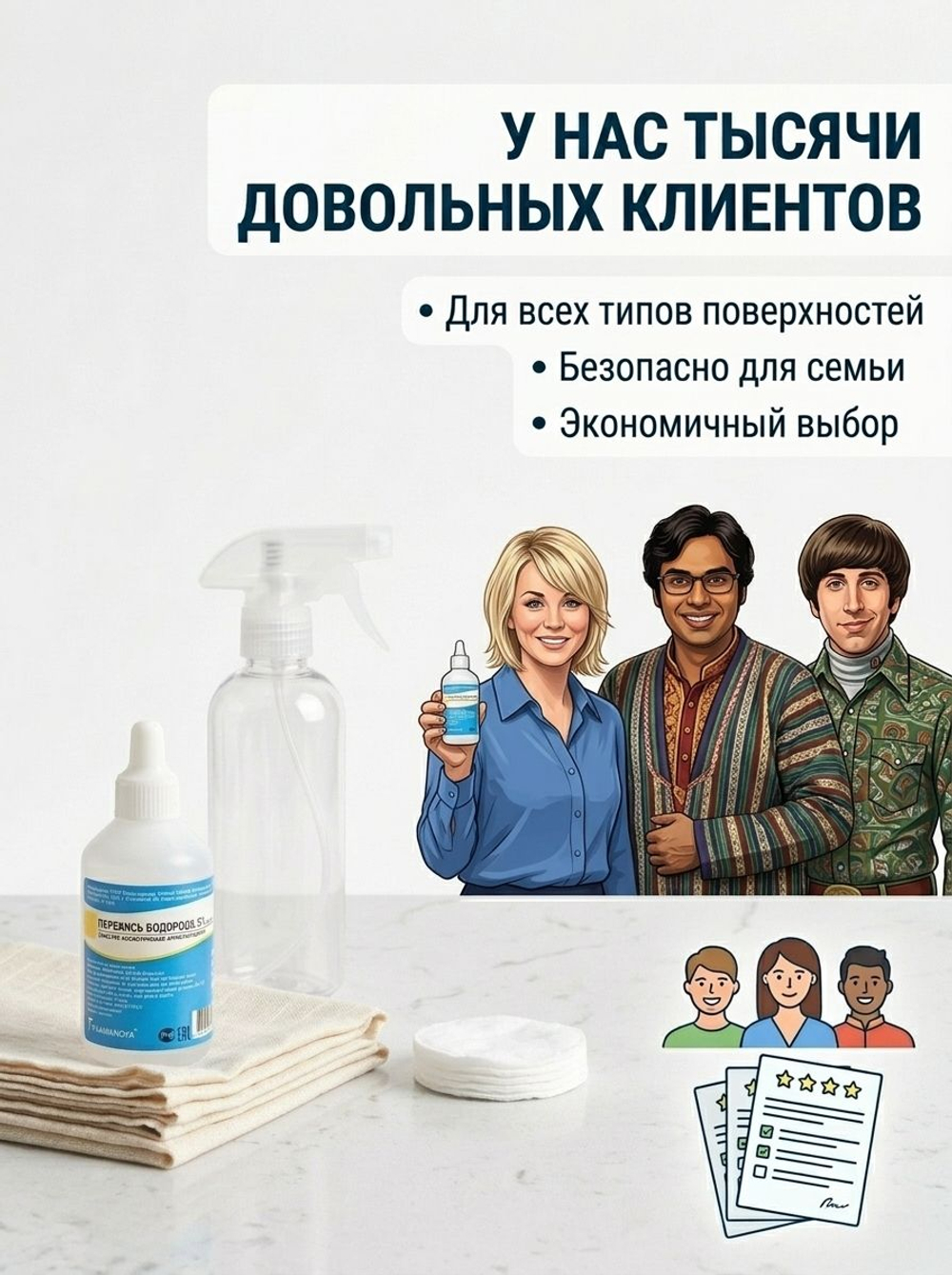 1 литр х 8 шт. 3% Перекись водорода литр бутылка / жидкость для очистки, дезинфекции и обеззараживания маникюрных и медицинских инструментов, поверхностей, обработки детских игрушек, кожи